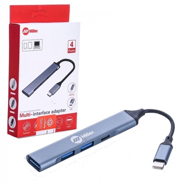 هاب 4 پورت USB و رابط تایپ سی میلر (Miller) مدل 930