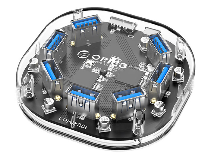 هاب یو اس بی 7 پورت اوریکو Orico 7 Port USB3.0 Transparent HUB H7U-U3