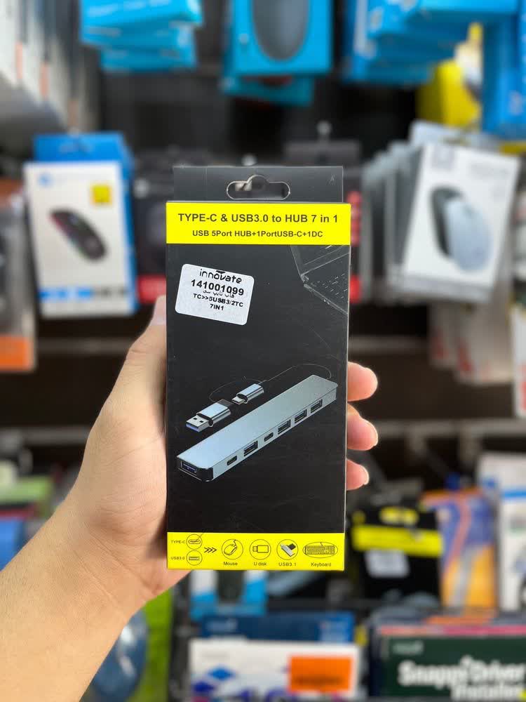 هاب USB 3 و TYPE C مدل 7IN1 با رابط TYPE C