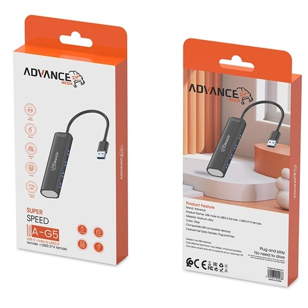 هاب 4 پورت USB3.0 ادونس مدل A-G5