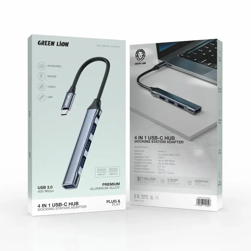 هاب گرین لاین 4IN1 USB C TO HUB