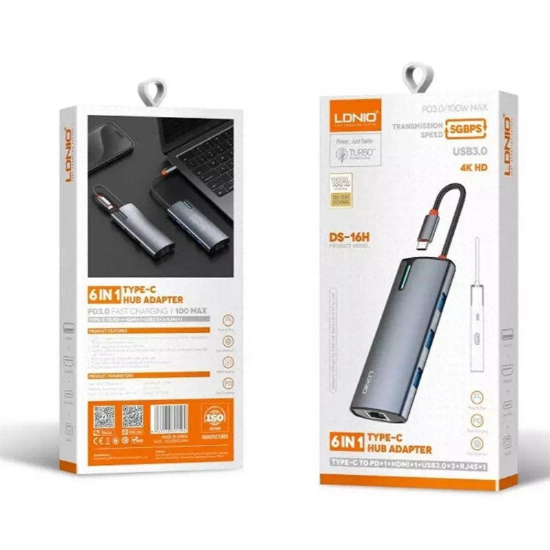 هاب Type-C تایپ سی5in1 LDNIO مدل DS-16H