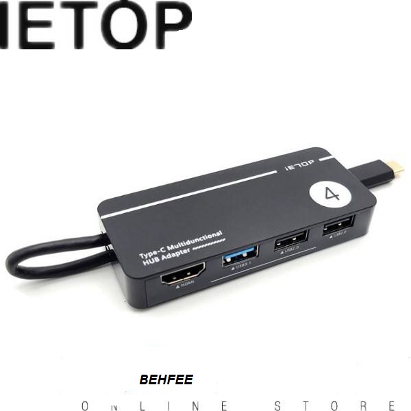 هاب Type-c به HDMI و USB آی ای تاپ مدل IETOP Adapter Type C To HDMI, USB3 TUH-306