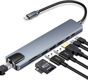 هاب 8 پورت 4K UHD TYPE-C to HDTV 8 in 1 HUB PORT NETIX PRO مخصوص ویندوز و موبایل و او اس