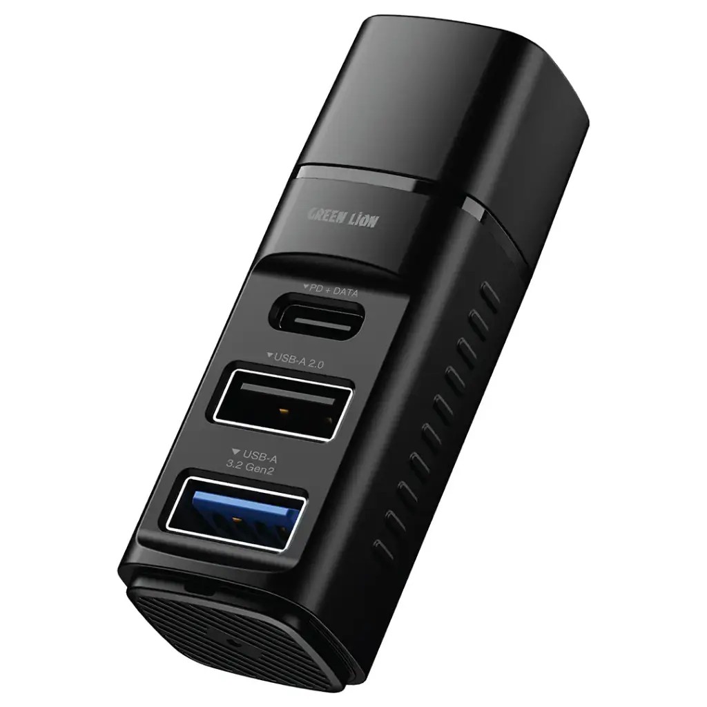 هاب 3 در 1 تایپ سی گرین لاین(GN3N1DOCKPDBK)Green Lion USB-C 3-In-1 Dock with USB-A 3.2 & USB-A 2.0 & USB-C – Black