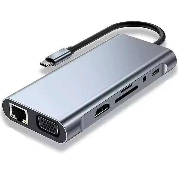هاب 10 خروجی با اتصال Type-C