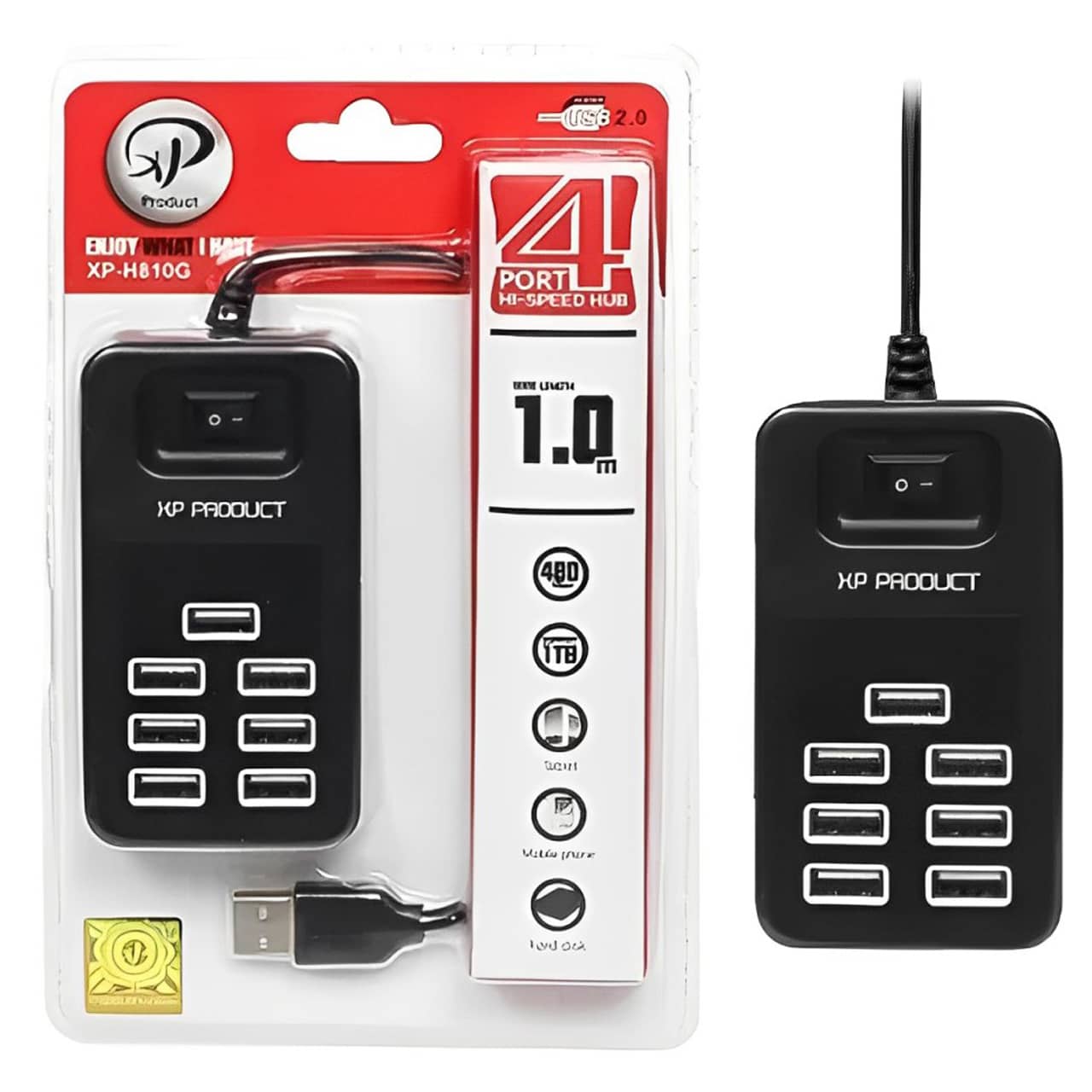 هاب هفت پورت USB 2.0 ایکس پی پروداکت مدل XP-H810 ا XP Product XP-H810 7 Ports USB 2.0 Hub کد 3996
