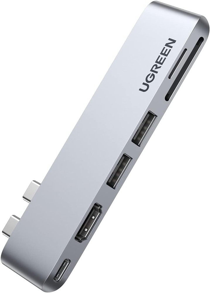 هاب و مبدل UGREEN برای Macbook Pro و Air با Thunderbolt 3 Type-C، HDMI، USB 3.0 و کارت‌خوان TF و SD
