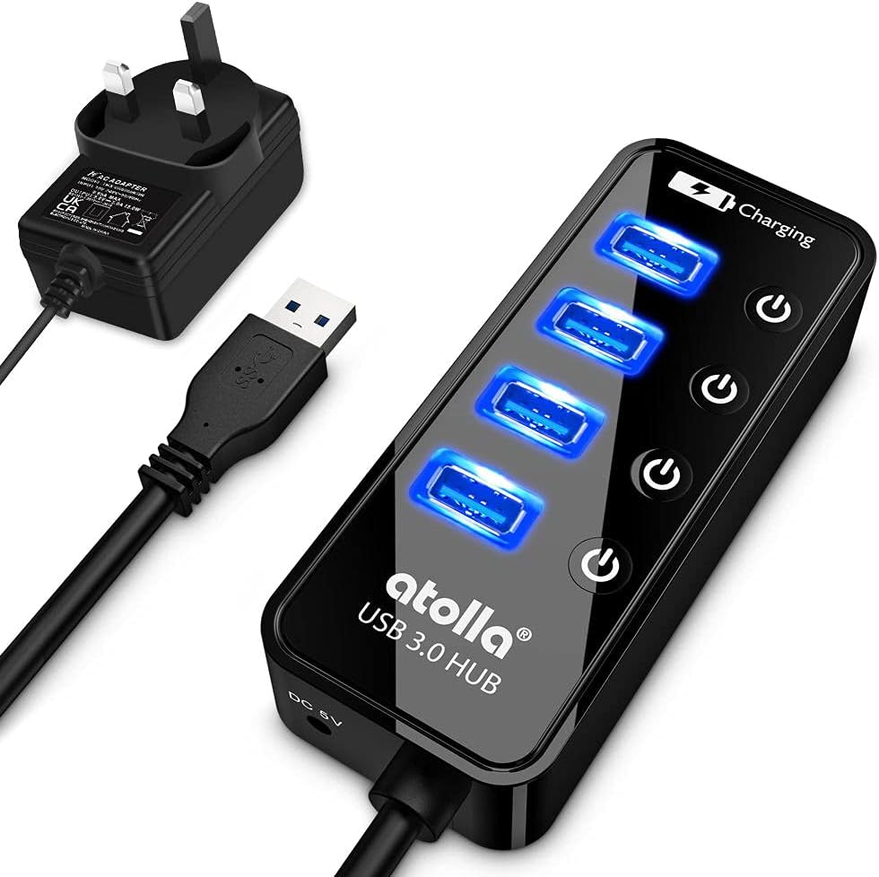 هاب USB 3.0 atolla با 4 پورت SuperSpeed و پورت شارژ هوشمند