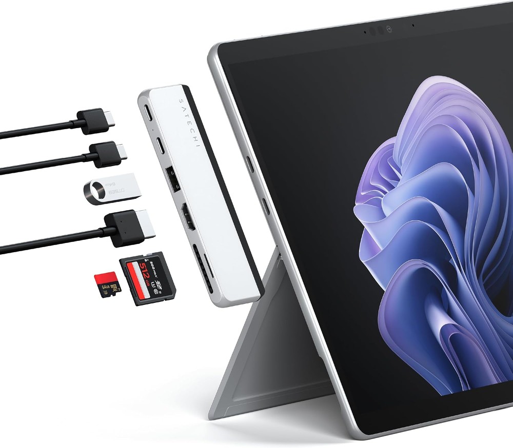 هاب SATECHI دوگانه USB-C 6-in-1 برای Surface Pro 11/10/9