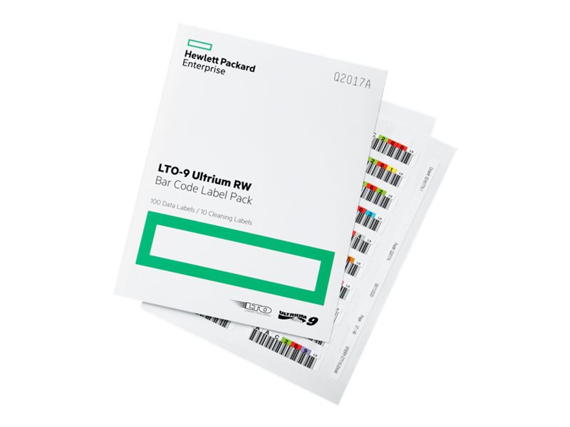 HPE LTO 9 Ultrium RW BarCode Label Pack Q2017A