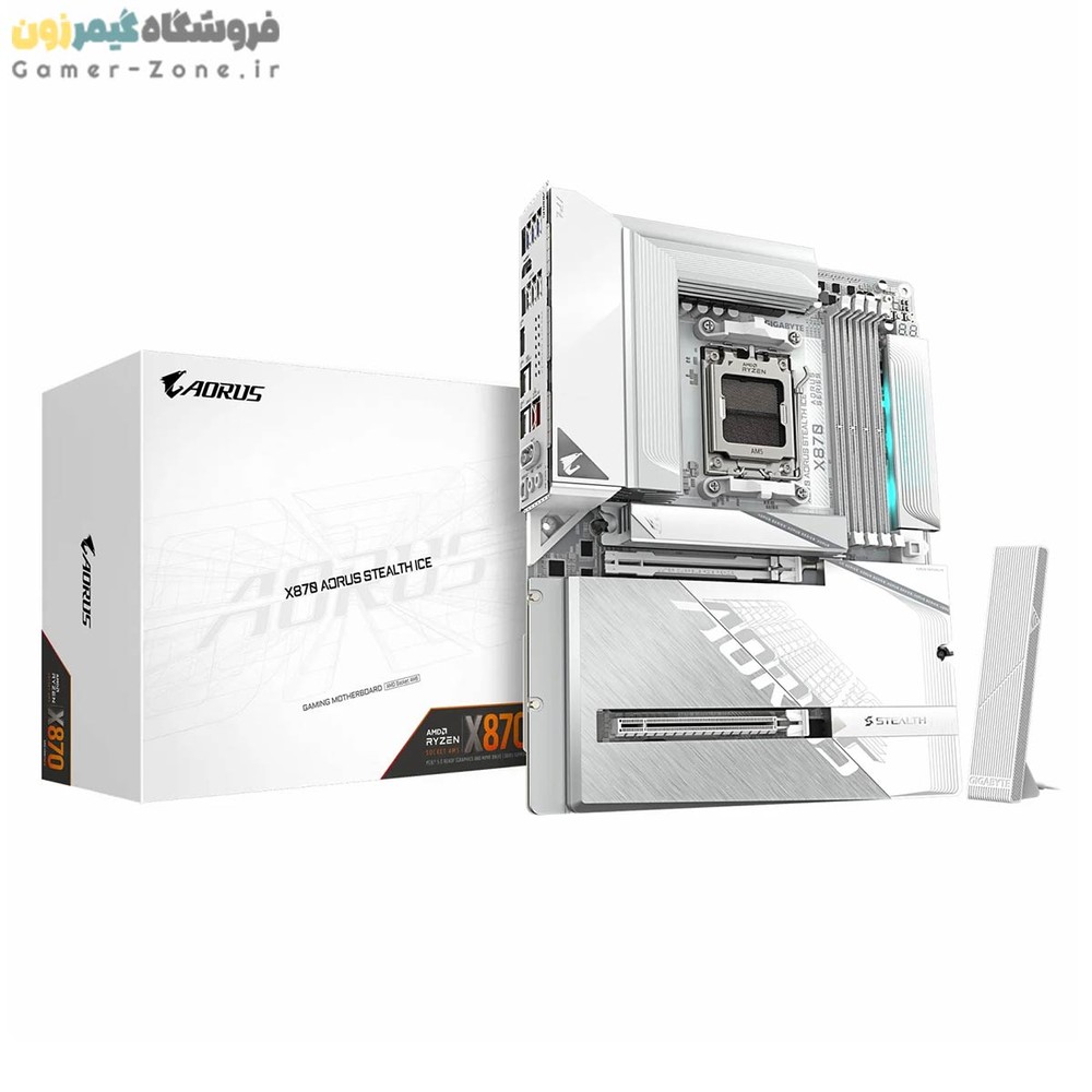 مادربورد گیگابایت مدل Gigabyte X870 Aorus STEALTH ICE (Rev. 1.0) Motherboard