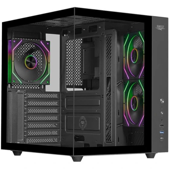 کیس کامپیوتر اوست AWEST AQ-15TG-B Mid Tower Mid Tower