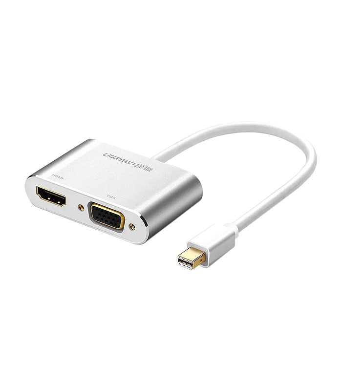 تبدیل Mini display به HDMI و VGA یوگرین مل MD115 کد 20421 Mini DP To VGA+HDMI Converter