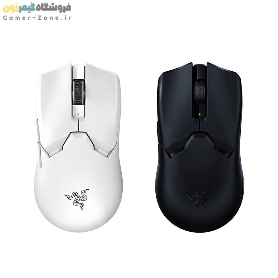 موس بی سیم گیمینگ ریزر مدل Razer Viper V2 Pro Wireless Gaming Mouse (رنگ سفید و مشکی) ( + هدیه : گریپ موس Viper V2 Pro )