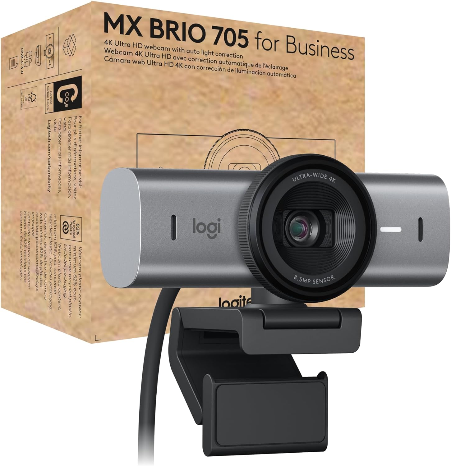 وب کم لاجتیک بریو Logitech MX Brio 705 for Business- Graphite