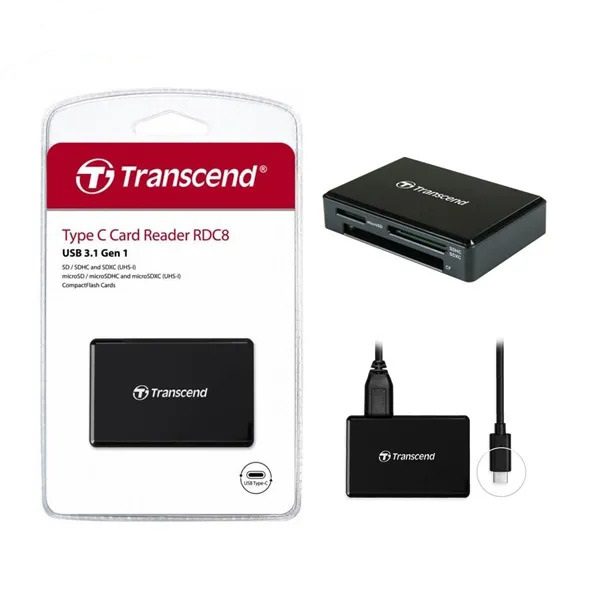 کارت ریدر ترنسند تایپ سی Transcend RDC8 USB 3.1 Gen 1 Card Reader (Black)