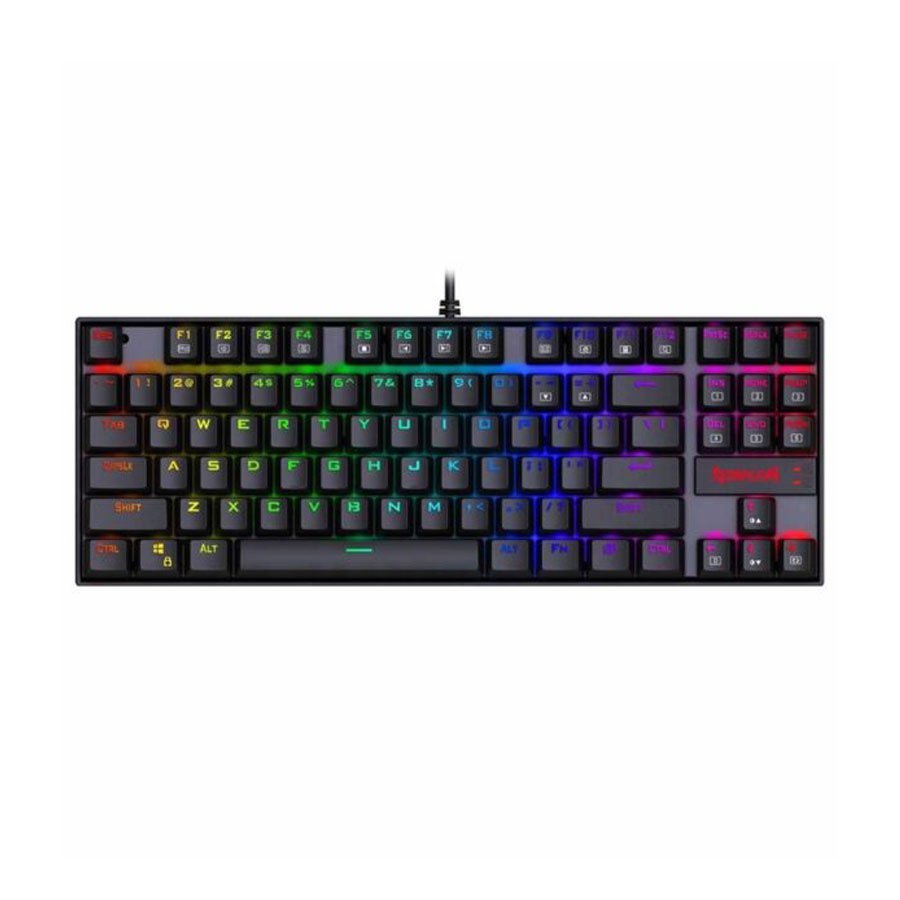 کیبورد مکانیکی گیمینگ ردراگون Redragon Kumara K552 رنگ سفید با سوییچ قرمز، نورپردازی LED و طراحی TKL