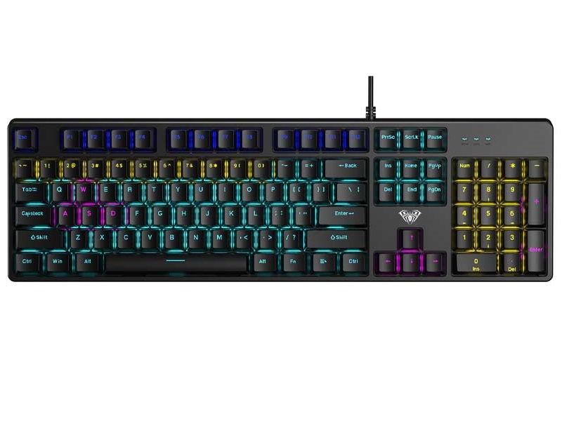 کیبورد مکانیکال گیمینگ آئولا Aula S2022 Pro سوئیچ آبی و نورپردازی RGB