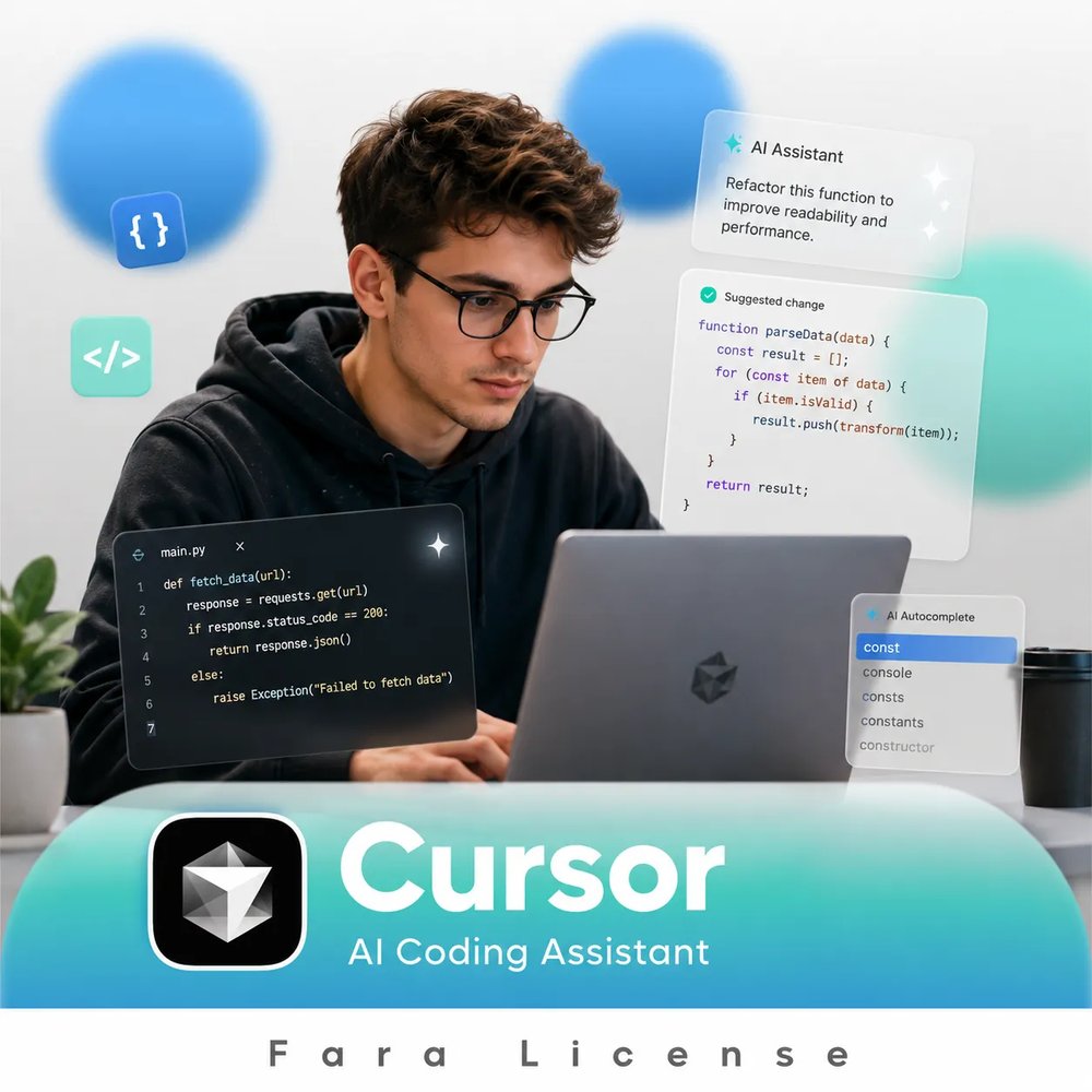 اکانت کرسر Cursor AI با ایمیل شما (با 93% تخفیف)