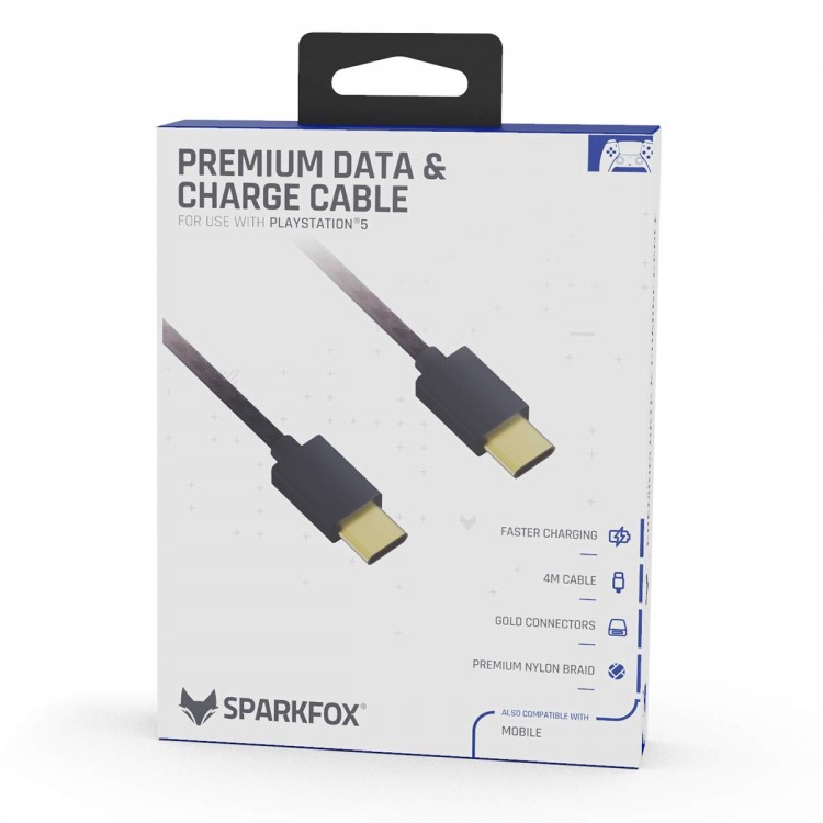 Sparkfox Premium Data and Charge Cable for PS5