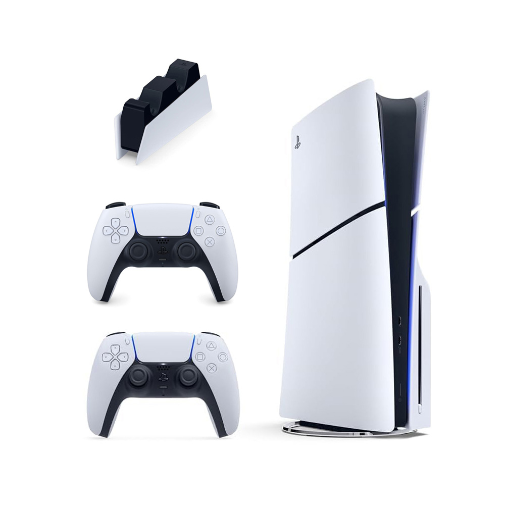 PlayStation 5 Slim Standard + DualSense White + PS5 Charger Station