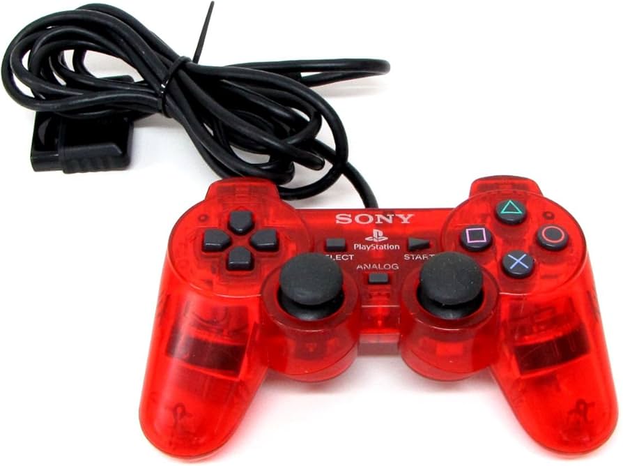 دسته PS2 مدل کریستالی قرمز