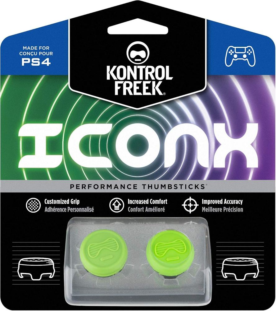KontrolFreek Icon X Performance Thumbsticks for PlayStation - Green