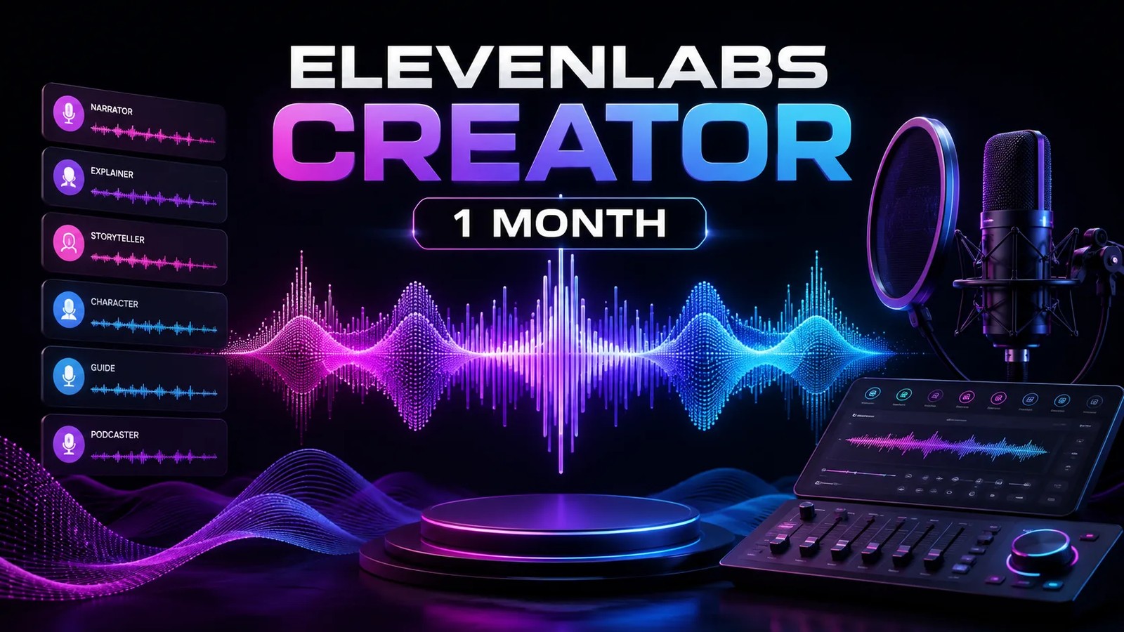 اشتراک یک‌ماهه ElevenLabs Creator