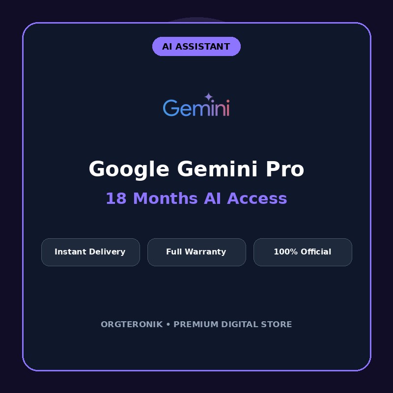اشتراک Google AI Pro (Gemini) هجده‌ماهه