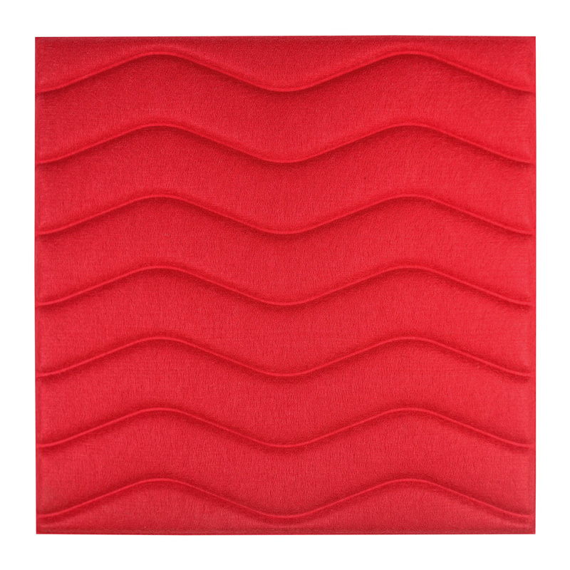 Shining Sound Wool Panel Waves Red