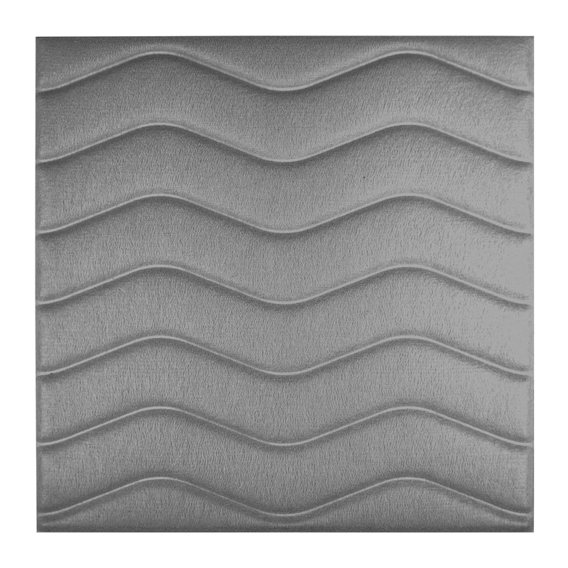 Shining Sound Wool Panel Waves Light Gray