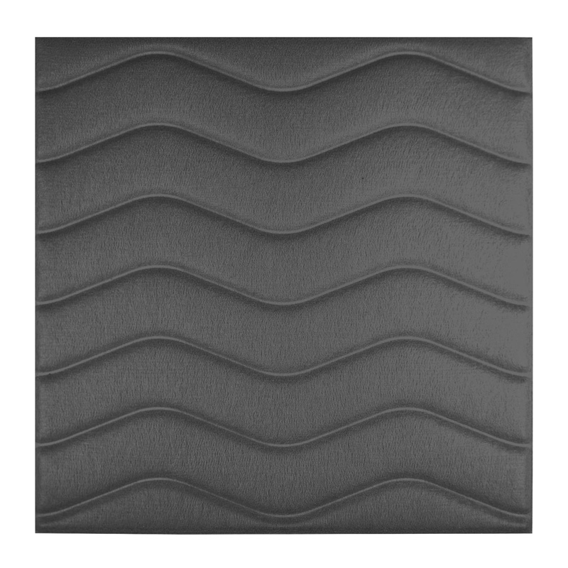 Shining Sound Wool Panel Waves Dark Grey