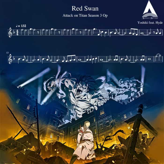 نت فلوت Red Swan از Attack on Titan