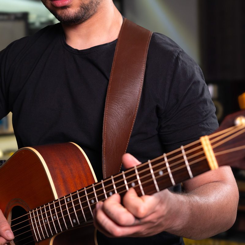 استرپ گیتار تمام چرم (دو لایه) Guitar Strap 2 Layer Leather