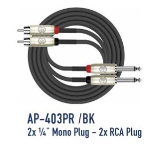KIRLIN CABLE AP-403PR/6M (2*RCA PLUG-2*1/4 MONO PLUG)