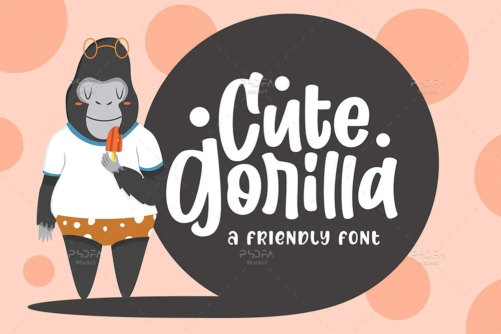 فونت بامزه و فانتزی Cute Gorilla