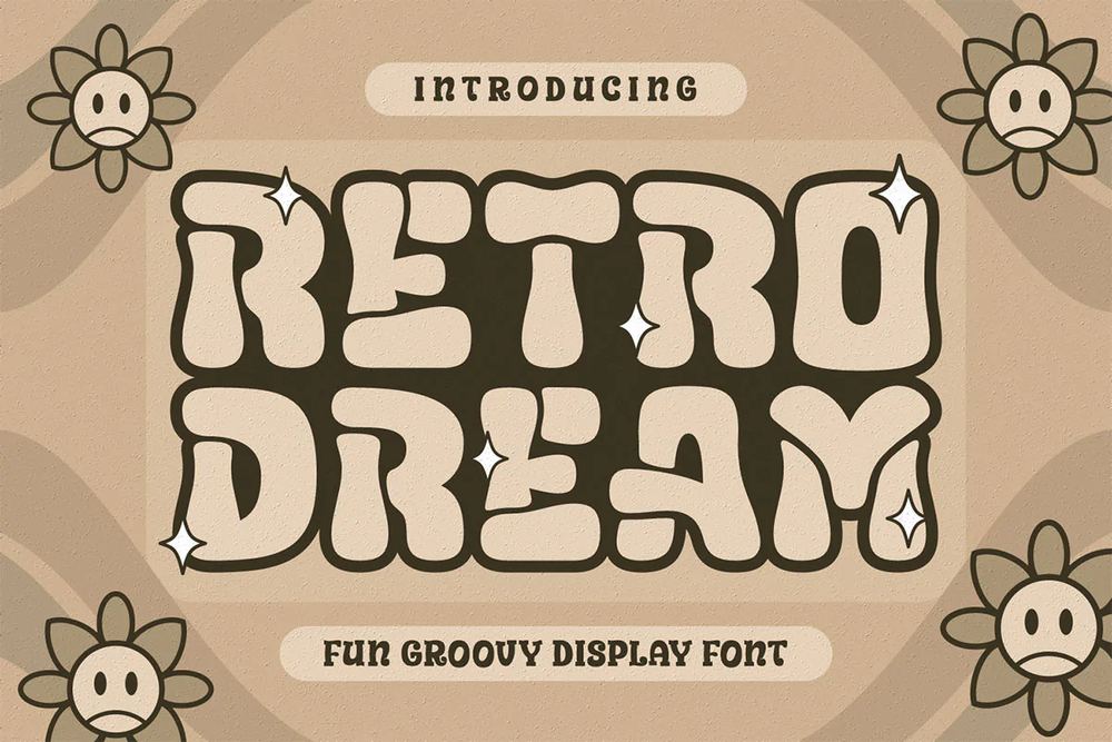 فونت خمیده و خمیری Retro Dream