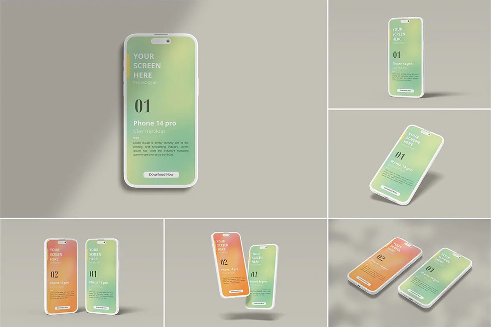 موکاپ iPhone 14 Pro Clay