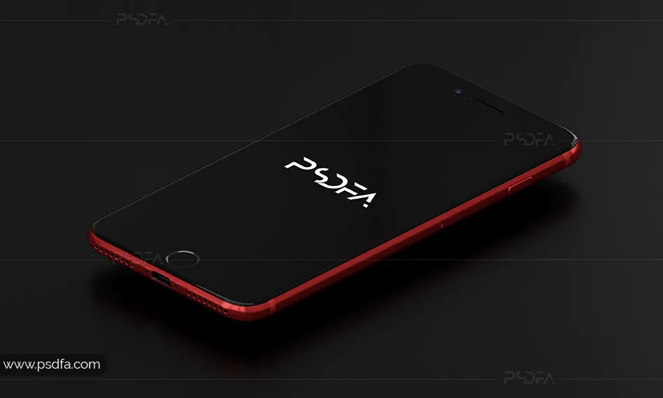موکاپ آیفون 7 پلاس با رنگ قرمز - iPhone 7 Plus Mockup