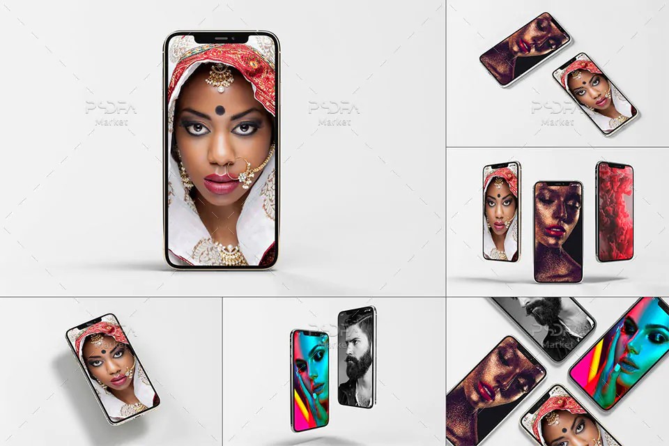 موکاپ iPhone 11 Pro (آیفون 11 پرو) در حالت و نماهای مختلف برای فتوشاپ