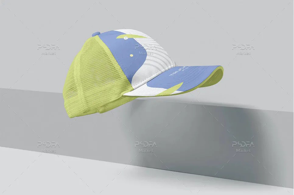 موکاپ کلاه گپ لبه دار ورزشی Trucker Hat Mockups