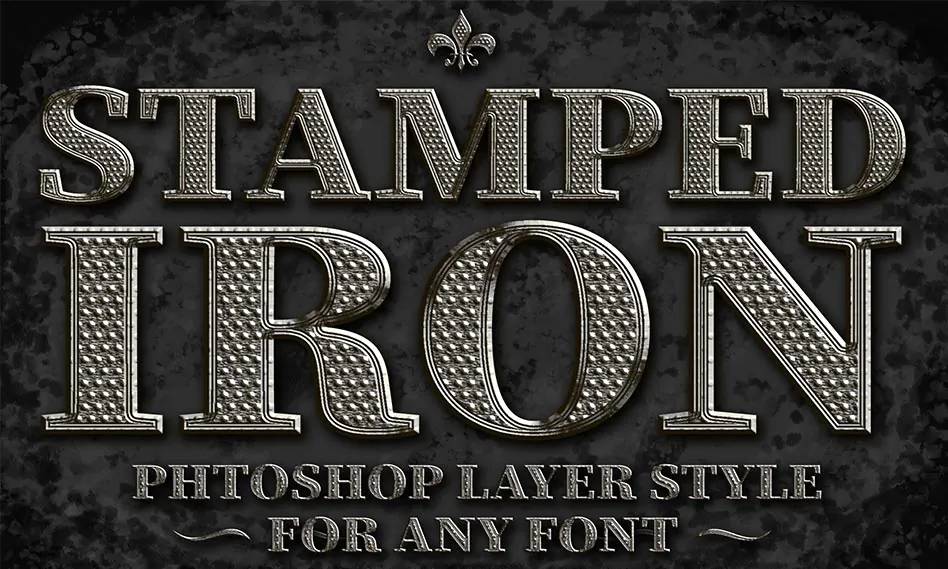 استایل مهر فلزی فتوشاپ Metal Stamped Photoshop Style