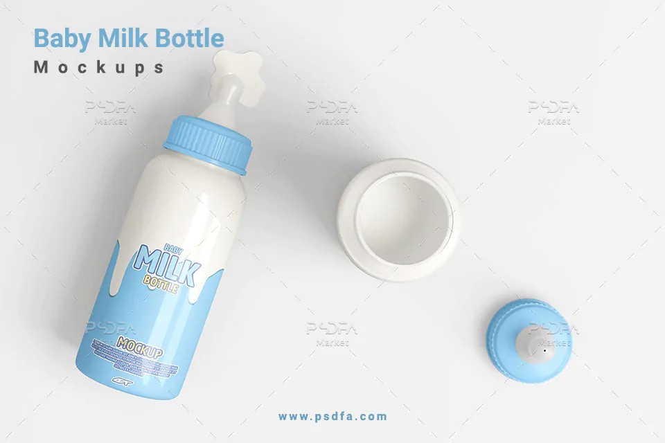 موکاپ شیشه شیر نوزاد و کودک Baby Milk Bottle Mockups