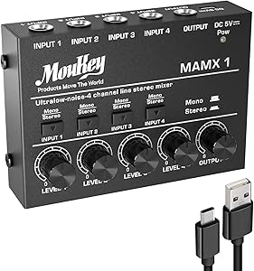 مینی میکسر صدای ۴ کاناله Moukey MAMX1