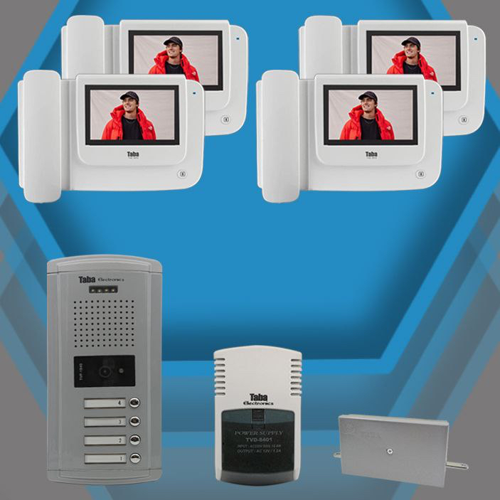 پکیج کامل آیفون تصویری 4 واحدی تابا TVD-1043I