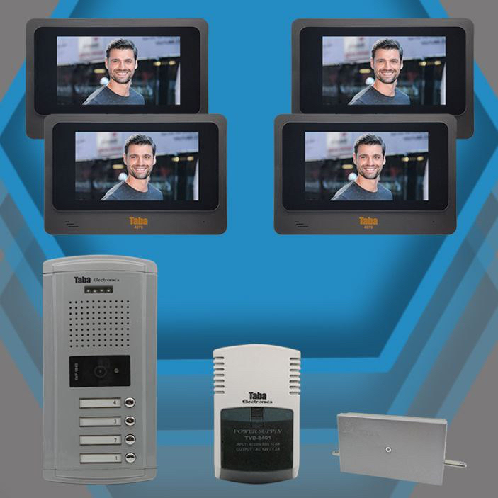 پکیج کامل آیفون تصویری 4 واحدی تابا TVD-4070