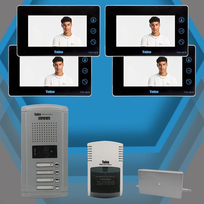 پکیج کامل آیفون تصویری 4 واحدی تابا TVD-2070