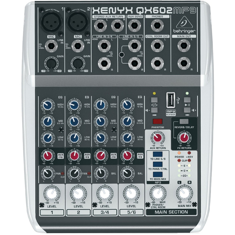 میکسر آنالوگ بهرینگر مدل Xenyx QX602MP3
