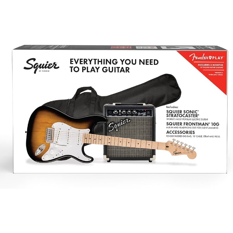 پکیج گیتار الکتریک Squier مدل Sonic Stratocaster Pack – Sunburst